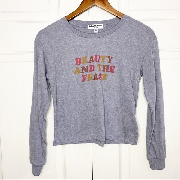 Suburban Riot NWOT Beauty & the Feast Crop Shirt - Picture 8 of 8